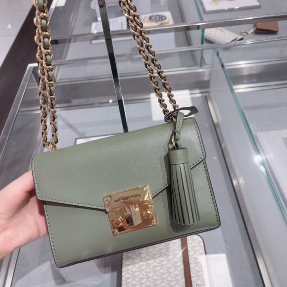 MK ROSE SM CROSSBODY BAG LEATHER Green - Picture 1 of 9